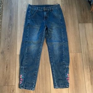 Embroidered 80s style jeans